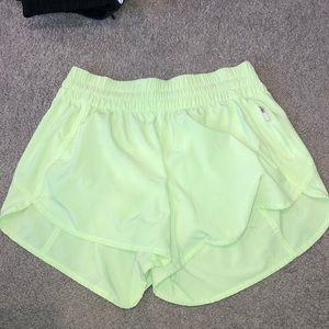 Lulu Lemon Neon Yellow Running Shorts